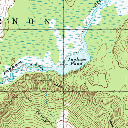 Topographic Map of Inghan Pond, ME
