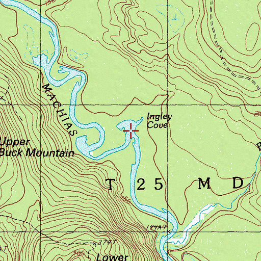 Topographic Map of Ingley Cove, ME