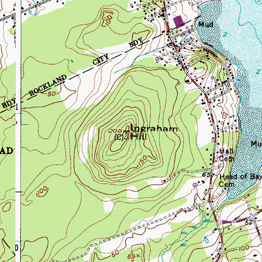 Topographic Map of Ingraham Hill, ME