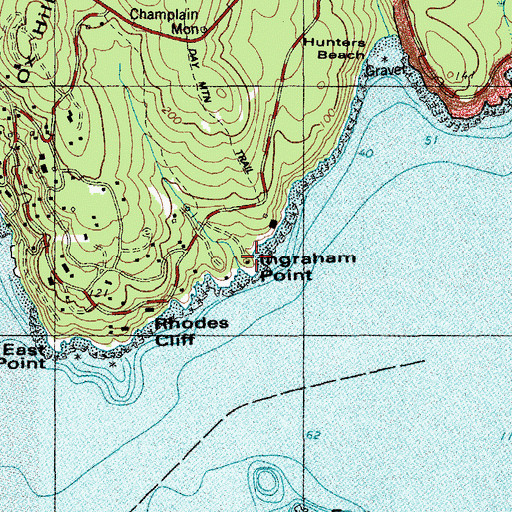 Topographic Map of Ingraham Point, ME