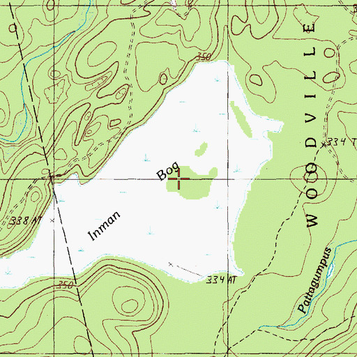 Topographic Map of Inman Bog, ME
