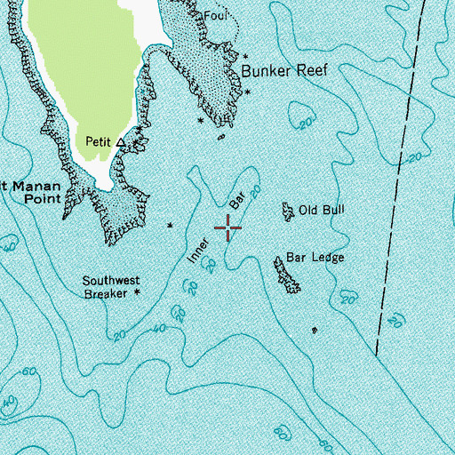 Topographic Map of Inner Bar, ME