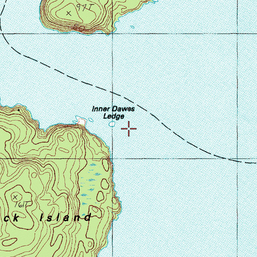 Topographic Map of Inner Dawes Ledge, ME
