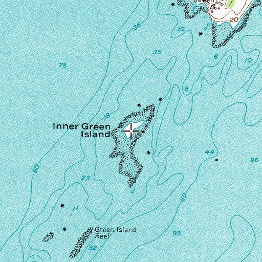 Topographic Map of Inner Green Island, ME