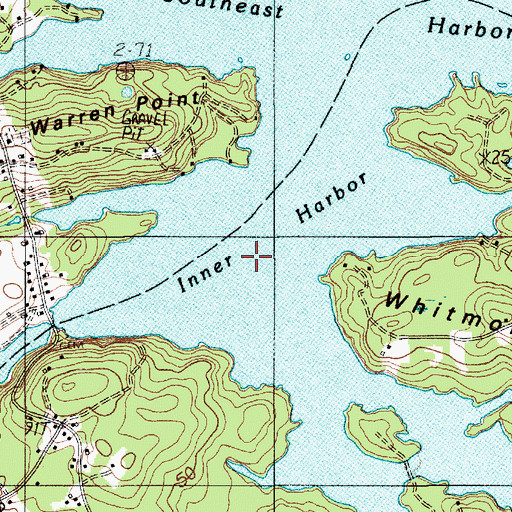 Topographic Map of Inner Harbor, ME