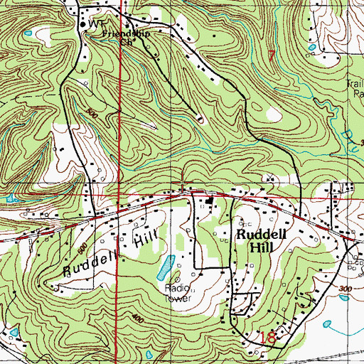 Topographic Map of Rudell School (historical), AR
