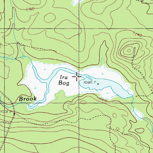 Topographic Map of Ira Bog, ME