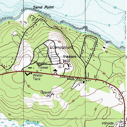 Topographic Map of Ireson Hill, ME