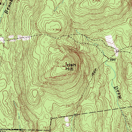 Topographic Map of Irish Hill, ME