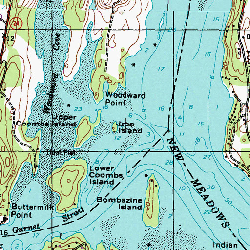 Topographic Map of Iron Island, ME