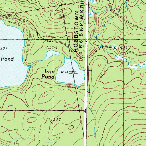 Topographic Map of Iron Pond, ME