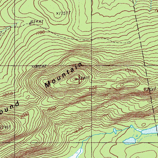 Topographic Map of Ironbound Mountain, ME