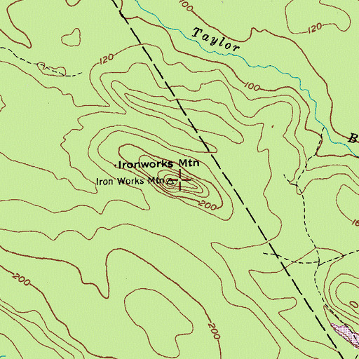 Topographic Map of Ironworks Mountain, ME