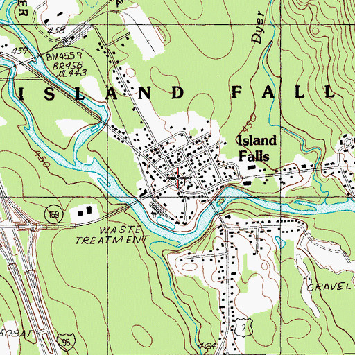 Topographic Map of Island Falls, ME