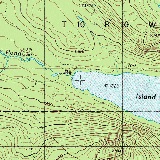 Topographic Map of Island Pond Brook, ME