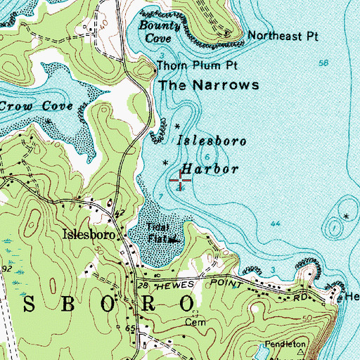 Topographic Map of Islesboro Harbor, ME