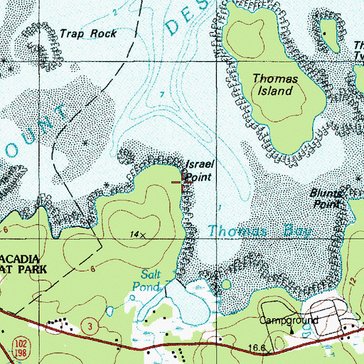 Topographic Map of Israel Point, ME