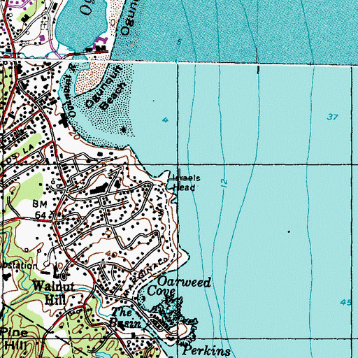 Topographic Map of Israels Head, ME