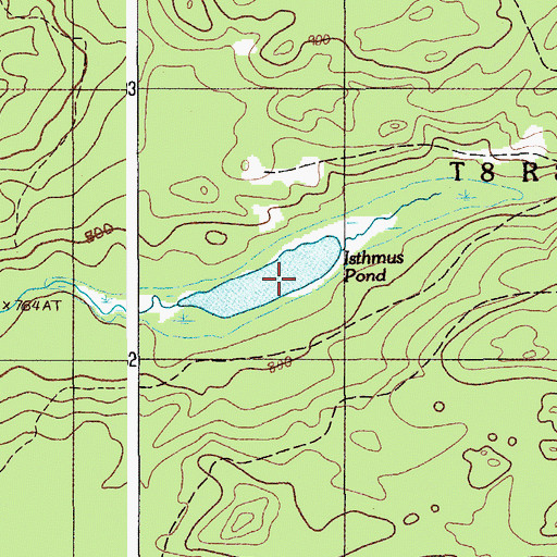 Topographic Map of Isthmus Pond, ME