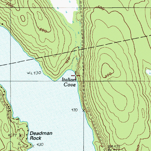Topographic Map of Italian Cove, ME
