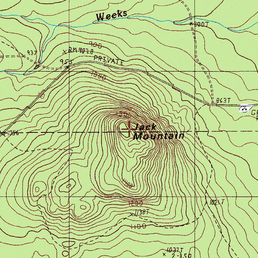 Topographic Map of Jack Mountain, ME