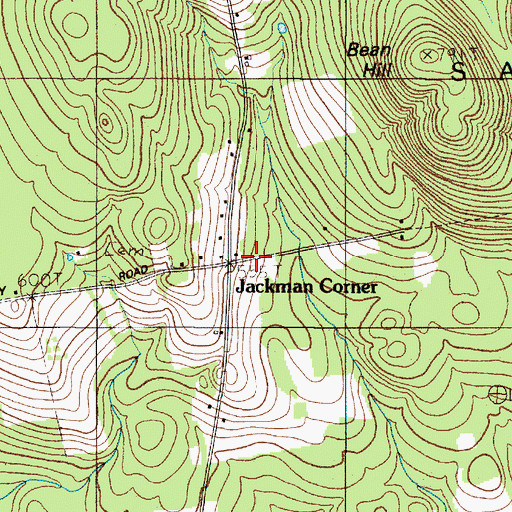 Topographic Map of Jackman Corner School, ME
