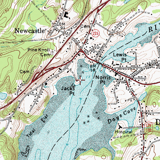Topographic Map of Jacks Point, ME