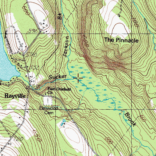 Topographic Map of Jackson Brook, ME