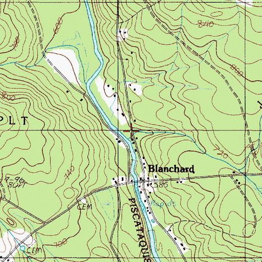 Topographic Map of Jackson Brook, ME