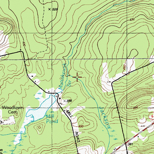 Topographic Map of Jackson Brook, ME