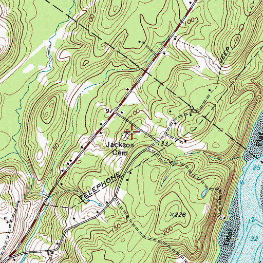 Topographic Map of Jackson Cemetery, ME