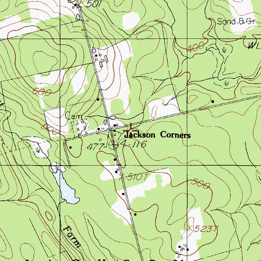 Topographic Map of Jackson Corners, ME
