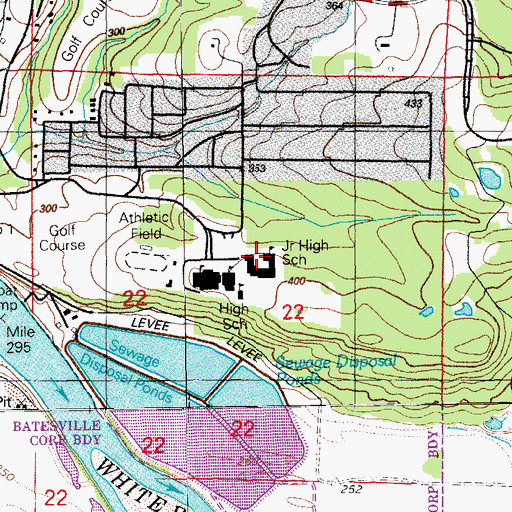 Topographic Map of Batesville Junior High School, AR