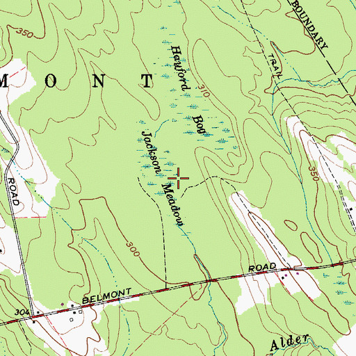 Topographic Map of Jackson Meadow, ME