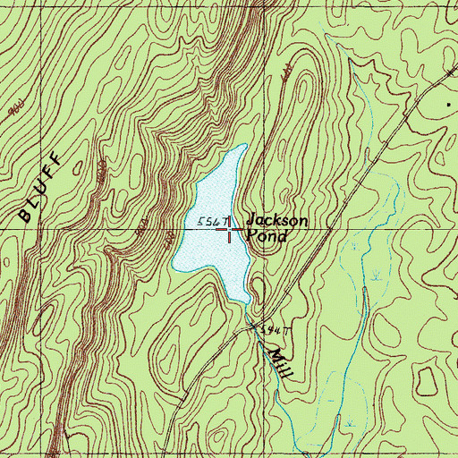 Topographic Map of Jackson Pond, ME
