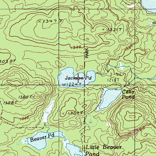 Topographic Map of Jackson Pond, ME