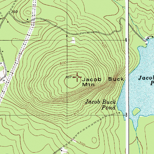 Topographic Map of Jacob Buck Mountain, ME