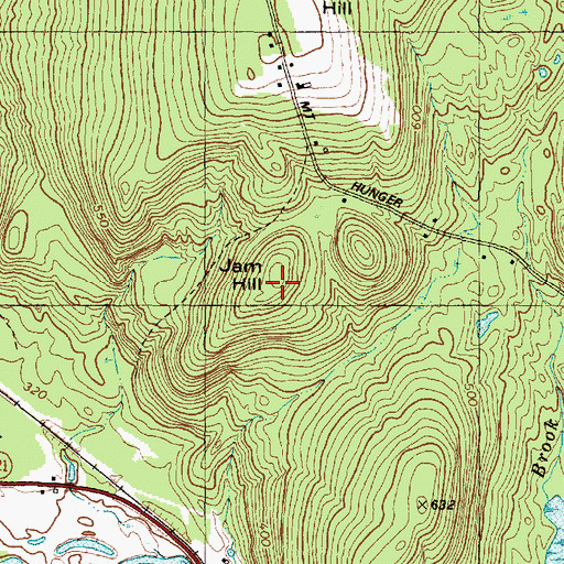 Topographic Map of Jam Hill, ME