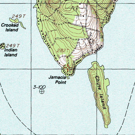 Topographic Map of Jamaica Point, ME