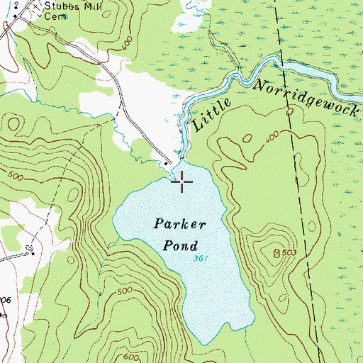 Topographic Map of James Brook, ME