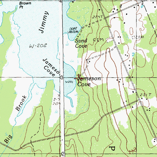 Topographic Map of Jameson Cove, ME