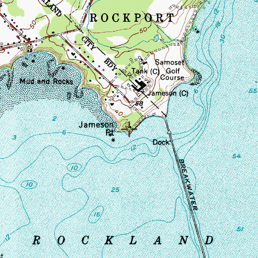 Topographic Map of Jameson Point, ME