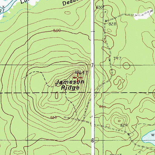 Topographic Map of Jameson Ridge, ME