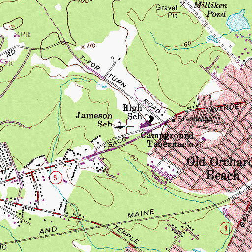 Topographic Map of Jameson Elementary School, ME