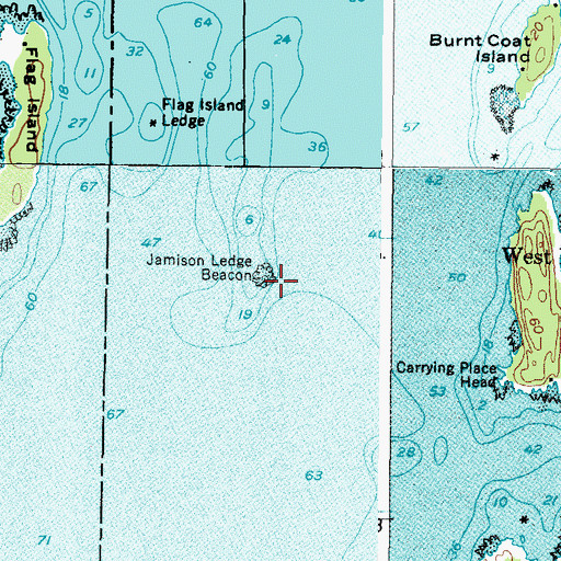 Topographic Map of Jamison Ledge, ME