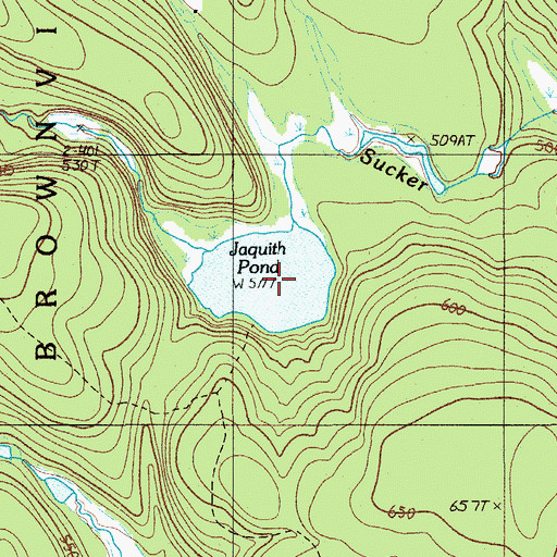 Topographic Map of Jaquith Pond, ME