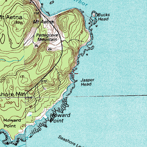 Topographic Map of Jasper Head, ME