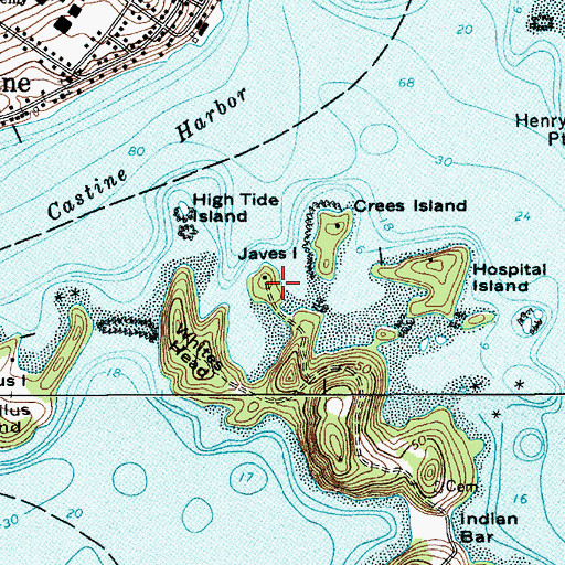 Topographic Map of Grays Island, ME