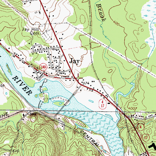 Topographic Map of Jay, ME