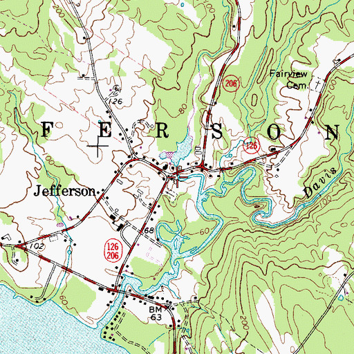 Topographic Map of Jefferson, ME